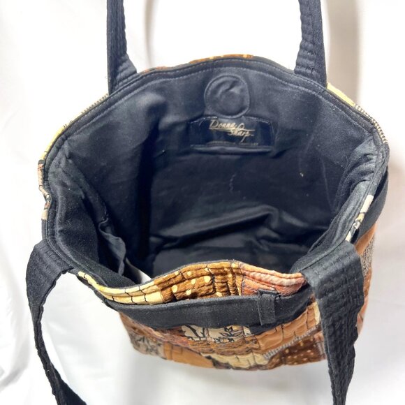 Donna Sharp Quilted Belt Buckle Purse-Brown Mix Medium Shoulder/Tote Purse Bag - Picture 9 of 16